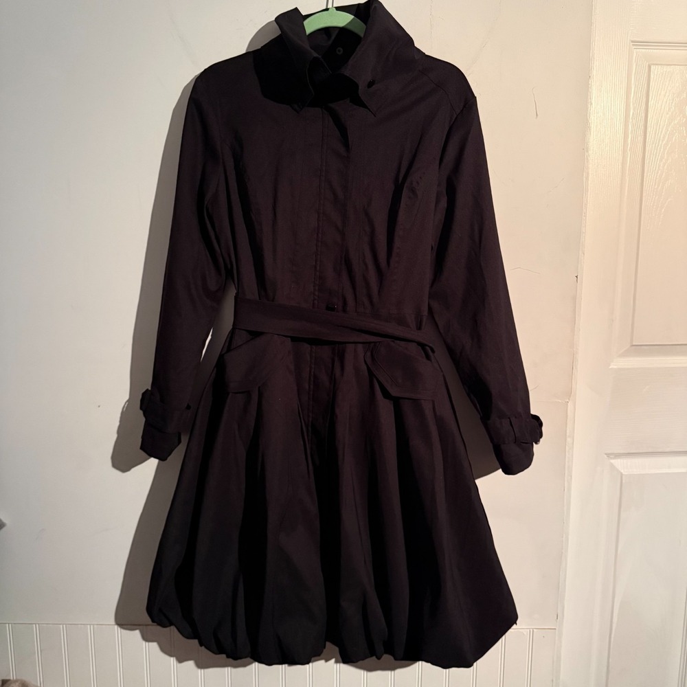 Samuel Dong Small Classic Bubble Dress Trench Coat In Black Capsule Old Money‎